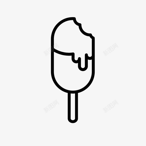 冰棒咬口冰淇淋棒图标svg_新图网 https://ixintu.com 冰棒 冰淇淋棒 咬口 糖果 融化的冰淇淋 食品06