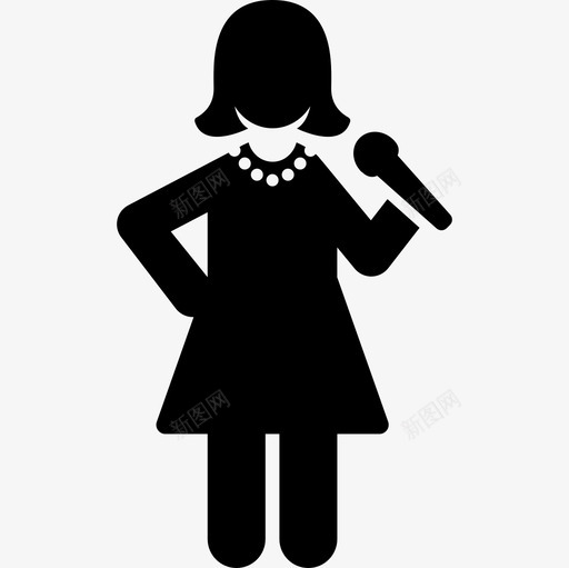 女歌手音乐职业女性图标svg_新图网 https://ixintu.com 女歌手 职业女性 音乐
