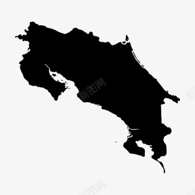 哥斯达黎加地图美洲中部图标图标