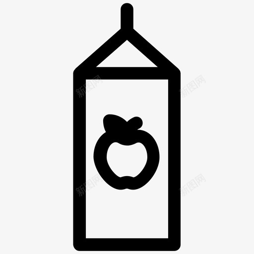 苹果汁盒子水果图标svg_新图网 https://ixintu.com 包装 杂货店2 水果 盒子 苹果汁