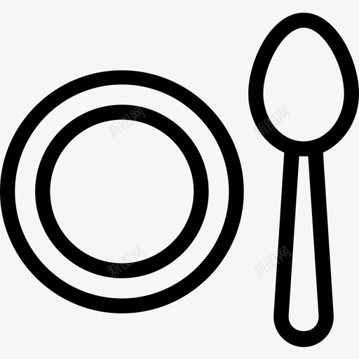 食物餐饮吃图标svg_新图网 https://ixintu.com 勺子 吃 盘子 酒店平滑线图标 食物 餐饮
