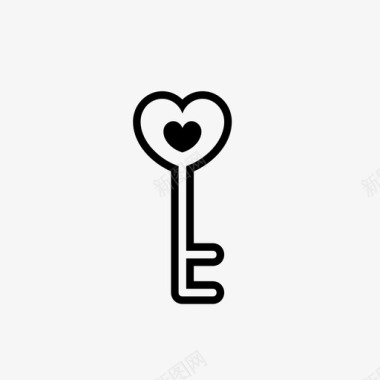 爱的钥匙感情心图标图标