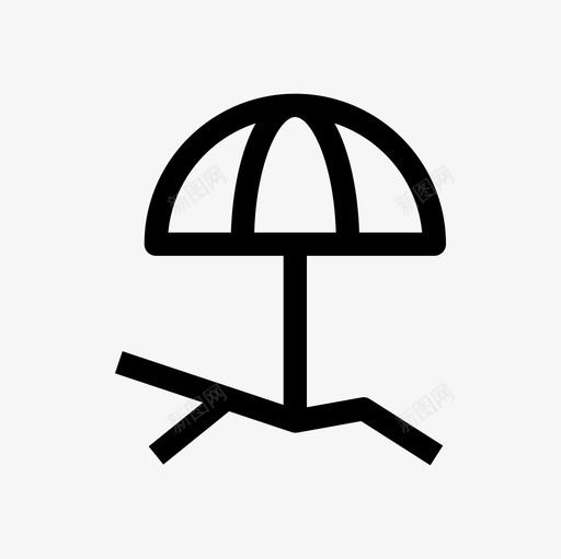 沙滩椅假日雨伞图标svg_新图网 https://ixintu.com 假日 假期 暑假大纲图标集 沙滩椅 雨伞