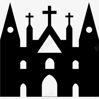 教堂建筑基督徒祈祷图标图标