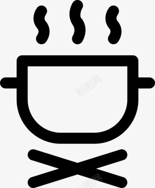 汤壁炉食物图标图标