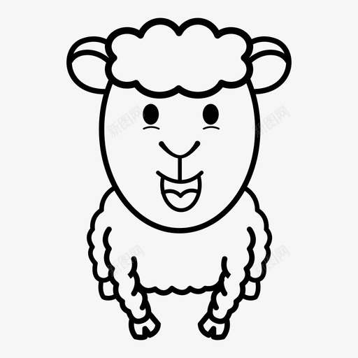 绵羊动物图标svg_新图网 https://ixintu.com 动物 绵羊