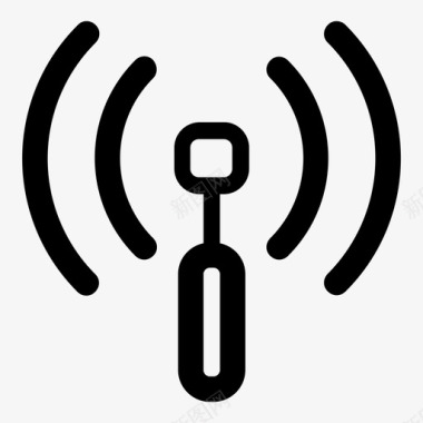 wifi信号线性方形图标图标