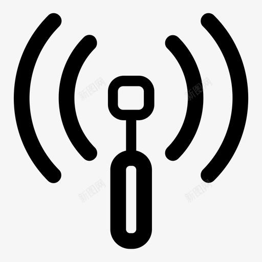 wifi信号线性方形图标svg_新图网 https://ixintu.com wifi 信号 线性方形