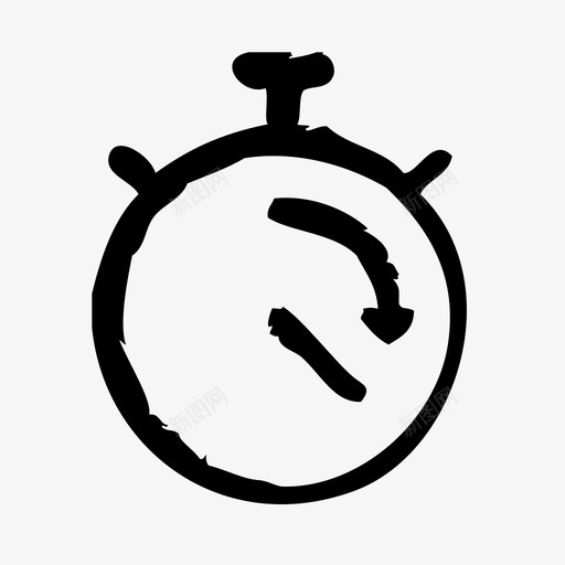 计时器时钟倒计时图标svg_新图网 https://ixintu.com 倒计时 周期 手表 时钟 草图 计时器