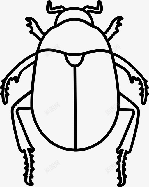金龟子臭虫粪图标svg_新图网 https://ixintu.com 埃及 昆虫轮廓 粪 臭虫 金龟子