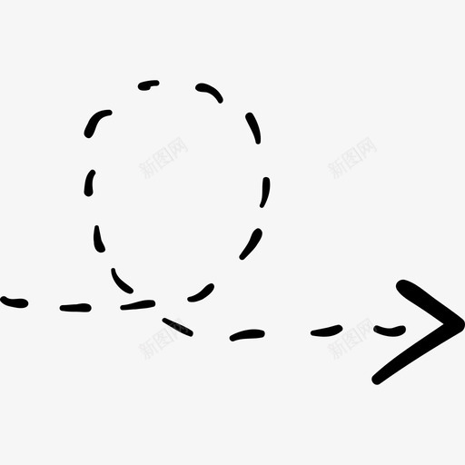 带折线的旋转右箭头手绘箭头黑色图标svg_新图网 https://ixintu.com 带折线的旋转右箭头 手绘箭头 黑色