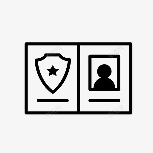 身份证徽章法律图标svg_新图网 https://ixintu.com 保安 徽章 法律 身份证