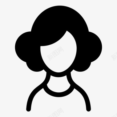 女性女孩发型图标图标