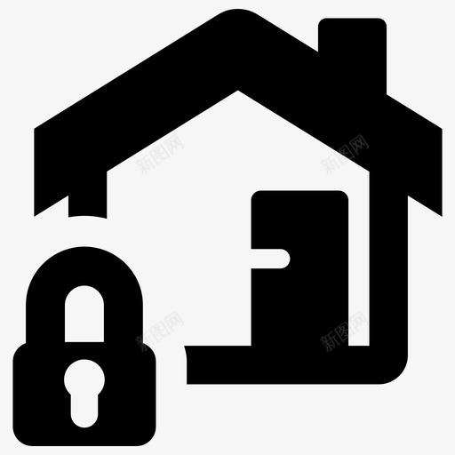 安全家房子图标svg_新图网 https://ixintu.com 安全 家 房地产 房子 锁