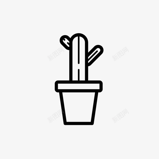 盆栽仙人掌植物图标svg_新图网 https://ixintu.com 仙人掌 园丁02 植物 灌木 盆栽