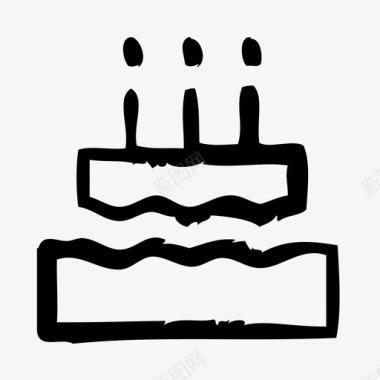 生日蛋糕应用程序界面图标图标
