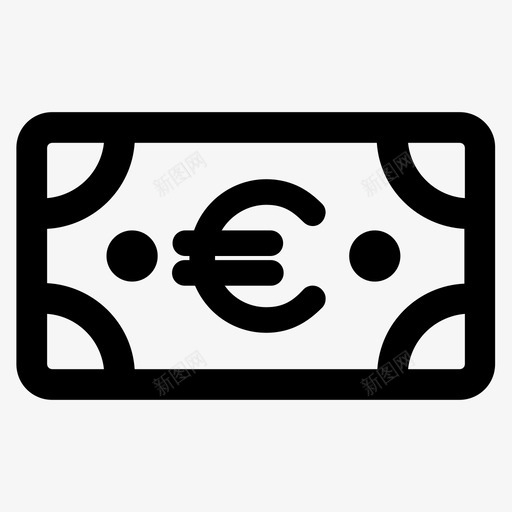 钱现金货币图标svg_新图网 https://ixintu.com 欧元 现金 货币 钱