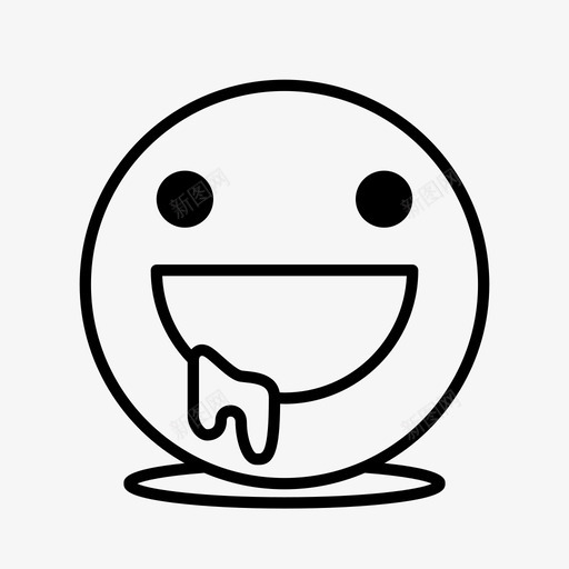 流口水的脸表情符号快乐图标svg_新图网 https://ixintu.com 微笑 快乐 流口水的脸 表情符号