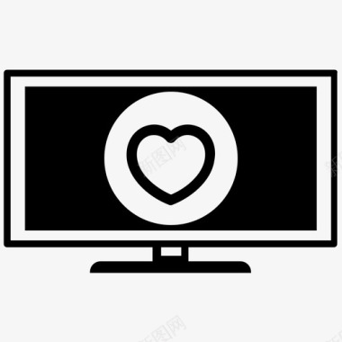 最喜欢的电视最喜欢的频道心脏图标图标