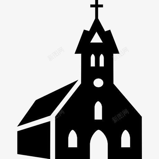 教堂建筑基督徒祈祷图标svg_新图网 https://ixintu.com 基督徒 教堂建筑 祈祷