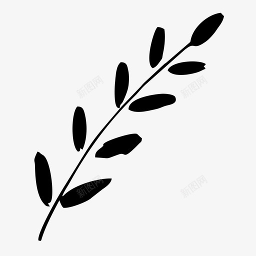 植物手绘草本图标svg_新图网 https://ixintu.com 手绘 植物 素描 自然 草本