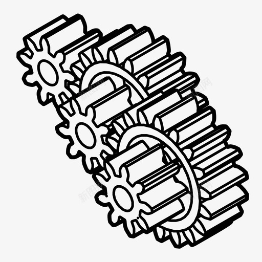 齿轮发动机机器图标svg_新图网 https://ixintu.com 发动机 工作 机器 机械 马达 齿轮