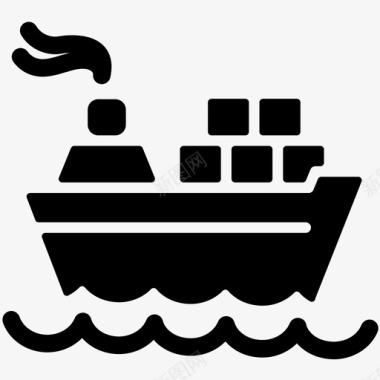 船集装箱物流图标图标