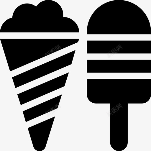 旅行甜点冷冻图标svg_新图网 https://ixintu.com 冰棍 冰淇淋 冷冻 夏季和旅行字形图标集 旅行 甜点 甜食