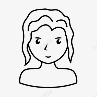 女性头像头发图标图标