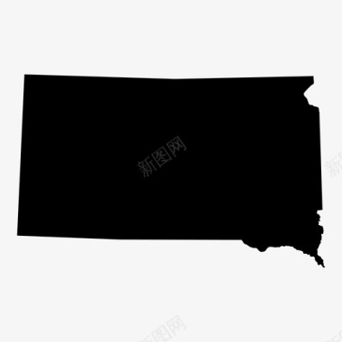 南达科他州地图美国图标图标