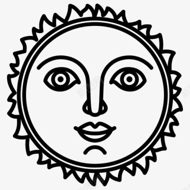 太阳有脸天文白天图标图标