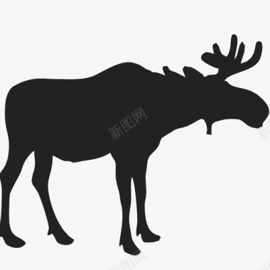 鹿的动物角图标图标