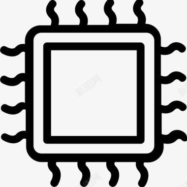 微处理器芯片电子图标图标
