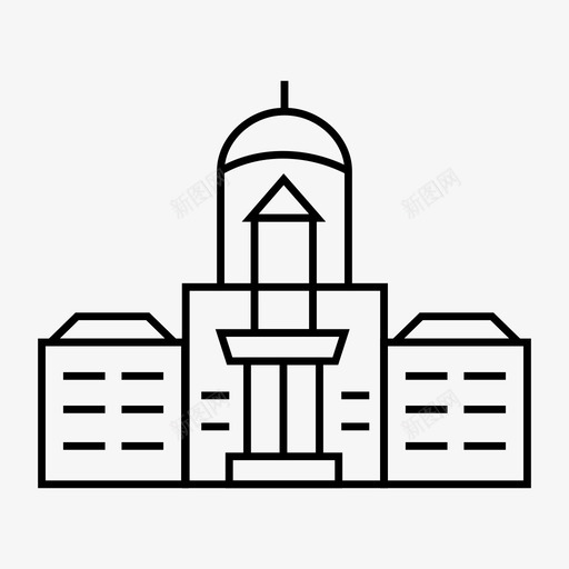 蒙大拿建筑地标图标svg_新图网 https://ixintu.com 地标 建筑 旅游 纪念碑 蒙大拿 首都世界地标线