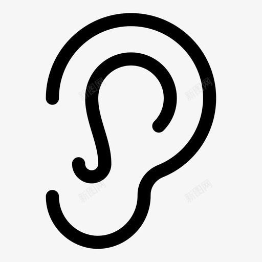 耳垂耳朵听力图标svg_新图网 https://ixintu.com 听力 纯净线条 耳垂 耳朵
