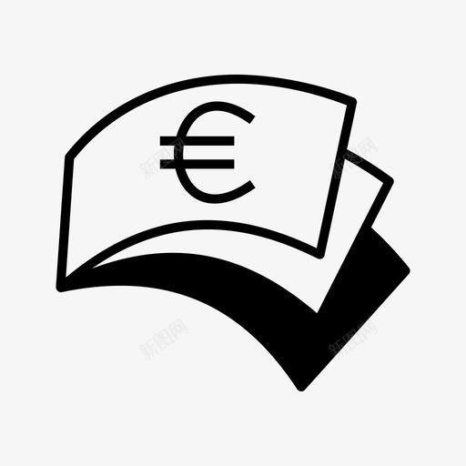 货币银行欧元图标svg_新图网 https://ixintu.com 支付 欧元 欧元票据 欧元货币 货币 银行