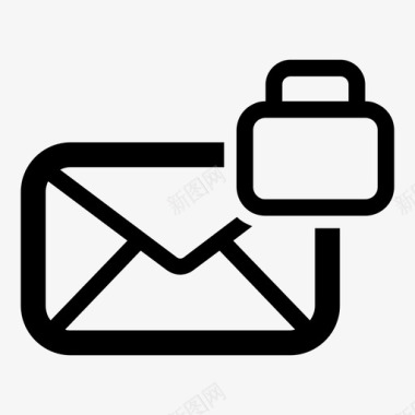 锁定消息电子邮件锁定电子邮件图标图标