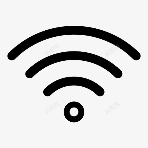 wifi连接网络图标svg_新图网 https://ixintu.com wifi 信号 线性正方形 网络 连接