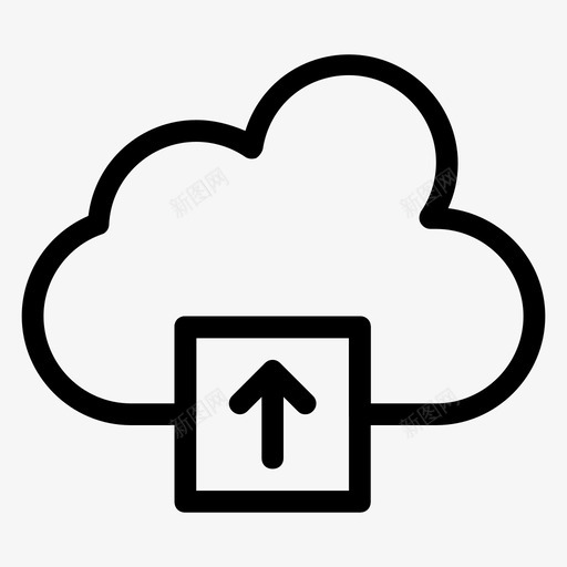 云上传云计算图标svg_新图网 https://ixintu.com 云 云上传 存储 教育线图标 数据 计算