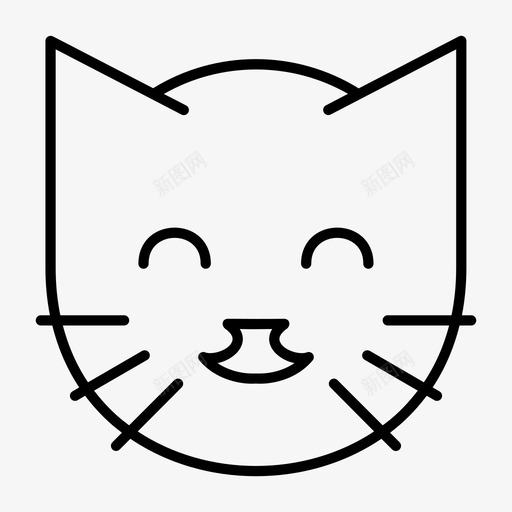 快乐的猫咧嘴笑幸福图标svg_新图网 https://ixintu.com 咧嘴笑 小猫 幸福 快乐的猫