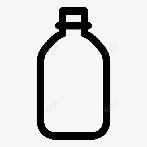 水瓶塑料瓶纯线条图标svg_新图网 https://ixintu.com 塑料瓶 水瓶 纯线条