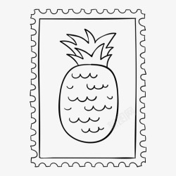 菠萝邮票邮票邮件马克图标高清图片