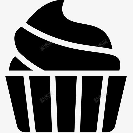 纸杯蛋糕奶油甜点图标svg_新图网 https://ixintu.com 吃 奶油 甜点 甜食 纸杯蛋糕 面包店铭文 食物