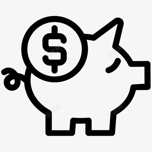 储蓄银行预算图标svg_新图网 https://ixintu.com 储蓄 存钱 存钱罐 生意 美元 银行 预算