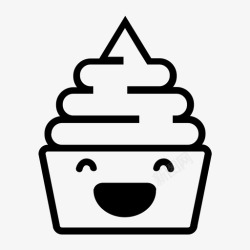 欧洲冻酸奶笑冻酸奶甜点表情符号图标高清图片