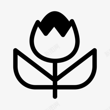 花植物郁金香图标图标