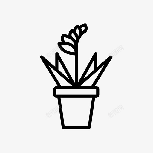 盆栽仙人掌植物图标svg_新图网 https://ixintu.com 仙人掌 园丁02 植物 灌木 盆栽