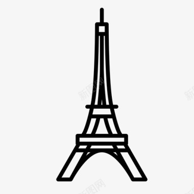 埃菲尔铁塔地标巴黎图标图标
