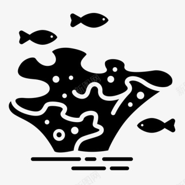 珊瑚藻类水族馆图标图标