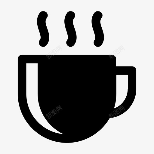 热饮咖啡杯子图标svg_新图网 https://ixintu.com 咖啡 杯子 热饮 玻璃杯 茶